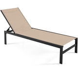 Tangkula Aluminum Patio Chaise Lounge, Outdoor Adjustable Lounge Chair with 6-Position Backrest