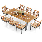 Tangkula 9 Pieces Patio Dining Set, Outdoor Furniture Set w/ 8 Chairs