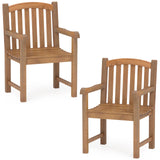 Tangkula Teak Wood Patio Dining Chair