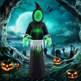 Tangkula 8 FT Giant Halloween Inflatable Ghost with Lighted Mirror Face