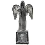 Tangkula 5.5 FT Halloween Animated Praying Angel Statue with Light Up Eyes & Shaking Wings