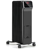 Tangkula 1500W Electric Radiant Heater, Oil Filled Space Heater w/Remote, Adjustable Thermostat