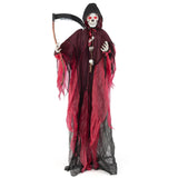 Tangkula 8 FT Halloween Animatronics Standing Grim Reaper, Voice Activated Reaper with Lighted Eyes & Creepy Sounds