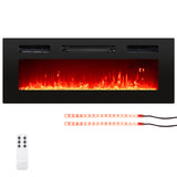 Tangkula 36 Inches Electric Fireplace, 5,000 BTU Fireplace Insert with LED Light Strips, Remote