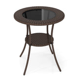 Tangkula 25.5" Wicker Patio Dining Table