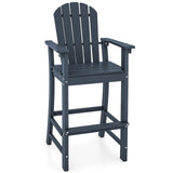 Tangkula Outdoor Tall Adirondack Chair 30 Inches Seat Height, HDPE Bar Height Patio Chair with High Backrest