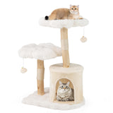 Tangkula Cute Wood Cat Tree(32 Inch)