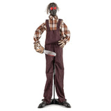 Tangkula 5.7 FT Halloween Animated Shaking Haunted Man with Chainsaws