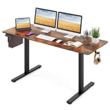 Tangkula Height Adjustable Electric Standing Desk, 63 x 24 Inch Sit Stand Desk with 3 Memory Height Settings