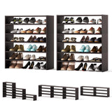 Tangkula Stackble Shoe Rack, 6-Tier Space Saving Corner Shoe Shelf for 18 Pairs