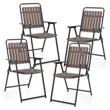 Tangkula 4 Piece Outdoor Patio Folding Dining Chairs