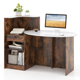 Tangkula Reception Desk, Front Counter Desk with Lockable Drawers