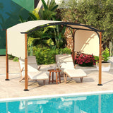 Tangkula 10x12Ft Pergola, Arched Patio Pergola with Retractable Sun Shade Canopy