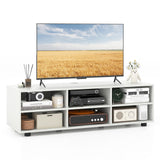 Tangkula White TV Stand for TVs up to 50”, Modern Media Entertainment Center with 3 Adjustable Shelves and Cable Management Hole