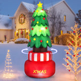 Tangkula 8 FT Christmas Inflatables, Blow-up Rotating Xmas Tree with Built-in LED Lights