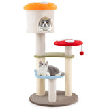 Tangkula Mushroom Cat Tree, 48 Inch Cute Cat Tower with Sisal Scratching Posts, Top Condo