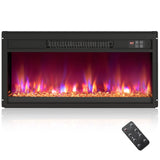 Tangkula 26” Electric Fireplace Insert, Recessed 1500W Fireplace Heater with Remote Control, 0.5-9H Timer