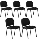 Tangkula Set of 5/10/15 Conference Room Chairs, Stackable Reception Guest Chair with Waterfall Seat