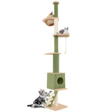 Tangkula Floor to Ceiling Cat Tree, 5 Tier Tall Cat Tower with 86”-99.5” Adjustable Height