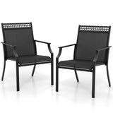 Tangkula Patio Dining Chairs Set of 2/4, All Weather Outdoor Chairs with High Back, Armrests