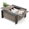  Square Farmhouse Coffee Table with Hidden Storage - Tangkula