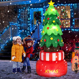 Tangkula 8 FT Christmas Inflatables, Blow-up Rotating Xmas Tree with Built-in LED Lights