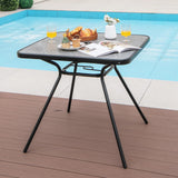 Tangkula Outdoor Dining Table for 4 Persons, 32"x 32" Patio Bistro Table with 1.8" Umbrella Hole