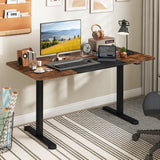 Tangkula 55 x 28 Inch Large Electric Standing Desk, Height Adjustable Sit to Stand Desk with Powerful Motor & Hanging Hook