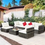 7-Piece Patio Furniture Set, Outdoor Sectional PE Rattan Sofa Set