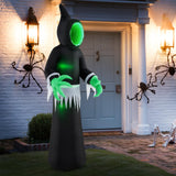 Tangkula 8 FT Giant Halloween Inflatable Ghost with Lighted Mirror Face