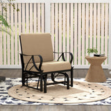 Tangkula Outdoor Patio Glider, Metal Framed Gliding Chair with Cushion