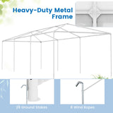 Tangkula 10x30 Ft Heavy Duty Party Tent, Large White Event Tent with 6 Sidewalls & 2 Zippered Door