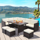 Tangkula 7 Pieces Wicker Patio Furniture Set