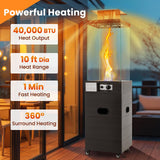 Tangkula Outdoor Heater, 40,000 BTU Propane Patio Heater with Tempered Glass Tube