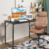 Tangkula Computer Laptop Desk, Heavy Duty Metal Frame Writing Desk