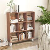 Tangkula 9-Cube Bookcase, Freestanding 3-Tier Bookshelf with 6 Removable Shelves