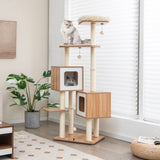 Tangkula Modern Cat Tree for Indoor Cats, 64.5 Inch Tall Cat Tower with Sisal Scratching Posts