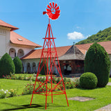 Tangkula 8.3FT Windmill Yard Garden Metal Ornamental Wind Mill Weather Vane Weather Resistant