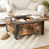  Square Farmhouse Coffee Table with Hidden Storage - Tangkula