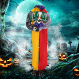 Tangkula 4.5 FT Halloween Grins Animatronic Clown with Pre-Recorded Phrases, LED Glowing Red Eyes