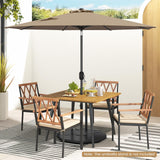 Tangkula 9FT Patio Umbrella, Outdoor Market Table Umbrella with Push Button Tilt Adjustment, Crank & 6 Sturdy Ribs for Garden