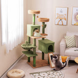 Tangkula Cactus Cat Tree, 63 Inch Tall Cat Tower with Sisal Scratching Posts