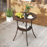 Tangkula 25.5" Wicker Patio Dining Table