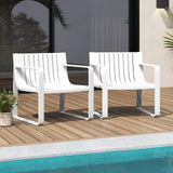 Tangkula Patio Chairs Set of 2/4, Weather-Resistant Plastic Outdoor Armchairs