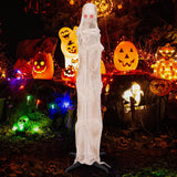 Tangkula 6 FT Halloween Animated Standing Mummy, Life Size Animatronic Mummy with LED Red Glowing Eyes