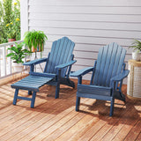 Tangkula Folding Adirondack Chair, All-Weather HIPS Lounge Chair w/Retractable Footrest & Adjustable Backrest