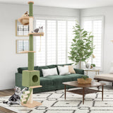 Tangkula Floor to Ceiling Cat Tree, 5 Tier Tall Cat Tower with 86”-99.5” Adjustable Height