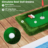 Tangkula Floating Golf Green for Pool, Floating Chipping Green Includes Golf Hitting Mat