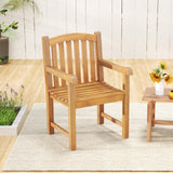 Tangkula Teak Wood Patio Dining Chair