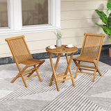 Tangkula Patio Folding Chairs Set of 2/4, Outdoor Teak Wood Chairs w/Slatted Seat & Backrest, X-Shaped Frame